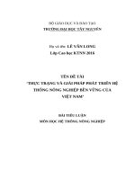 Thực trạng và giải pháp phát triển hệ thống nông nghiệp bền vững ở việt nam