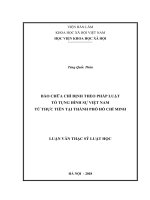 Bào chữa chỉ định theo pháp luật tố tụng hình sự việt nam từ thực tiễn tại thành phố hồ chí minh 