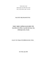 Thực hiện chính sách đối với người có công tại huyện ba tơ, tỉnh quảng ngãi