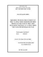 Hợp đồng tín dụng cho cá nhân vay phục vụ hoạt động kinh doanh theo pháp luật Việt Nam từ thực tiễn Ngân hàng TMCP Đầu tư và Phát triển Việt NamChi nhánh Quảng Nam