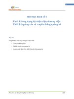 THIẾT kế các ỨNG DỤNG bộ NHẬN DẠNG THƯƠNG HIỆU THIẾT kế QUẢNG cáo và TRUYỀN THÔNG QUẢNG bá 