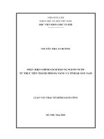 Thực hiện chính sách bảo vệ nguồn nước từ thực tiễn Thành phố Đà Nẵng và tỉnh Quảng Nam