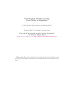 Understand machine learning from theory to algorithms