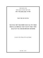 Tội tàng trữ trái phép chất ma tuý theo pháp luật hình sự việt nam từ thực tiễn quận gò vấp, thành phố hồ chí minh 