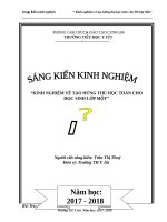 TẠO HỨNG THÚ HỌC TOÁN CHO HỌC SINH LỚP MỘT