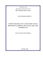 Tội hủy hoại hoặc cố ý làm hư hỏng tài sản theo pháp luật hình sự Việt Nam từ thực tiễn tỉnh Đồng Nai