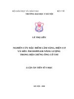 Nghiên cứu đặc điểm lâm sàng, điện cơ và siêu âm doppler năng lượng trong hội chứng ống cổ tay