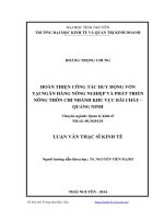 Hoàn thiện công tác huy động vốn tại ngân hàng nông nghiệp và phát triển nông thôn chi nhánh khu vực bãi cháy   quảng ninh ( Luận văn thạc sĩ)