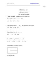 Đề thi học kì 1 toán lớp 2 