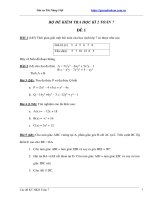 Bộ đề thi kiểm tra học kì 2 môn toán lớp 7 