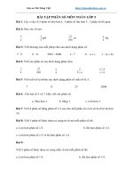 Bài tập phân số môn toán lớp 5 