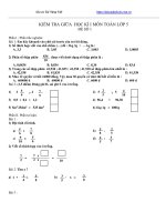 Đề thi giữa kì 1 môn toán lớp 5 