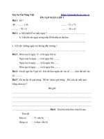 Ôn tập toán lớp 1, hệ thống kiến thức toán lớp 1 