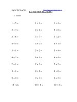 Bài tập môn toán lớp 1 