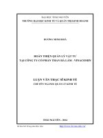 Hoàn thiện quản lý vật tư tại Công ty Cổ phần than Hà Lầm  Vinacomin( Luận văn thạc sĩ)