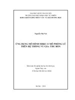 Ứng Dụng Mô Hình Mike 11 Mô Phỏng Lũ Trên Sông Vu Gia  Thu Bồn