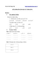 Đề cương ôn tập học kì 2 toán lớp 1 