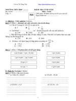 Đề thi toán lớp 5 cuối học kỳ 2 có đáp án 