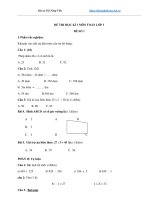 Đề thi học kì 1 môn toán lớp 3 có đáp án 