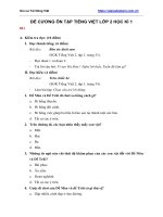 Đề cương ôn tập tiếng việt lớp 2 học kì 1 