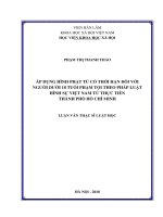 Áp dụng hình phạt tù có thời hạn đối với người dưới 18 tuổi phạm tội theo pháp luật hình sự việt nam từ thực tiễn thành phố hồ chí minh 