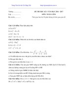 Đề kiểm tra học kỳ 1 môn toán lớp 8 