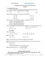 Đề kiểm tra chất lượng đầu năm môn toán lớp 7 