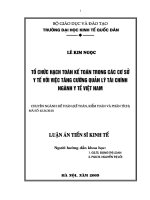 Tổ chức hạch toán kế toán trong các cơ sở y tế với việc tăng cường quản lý tài chính ngành y tế việt nam 