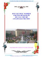 Bài tập trắc nghiệm chuyên đề hàm số có lời giải chi tiết