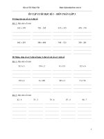 Đề cương ôn tập học kì 1 môn toán lớp 3 