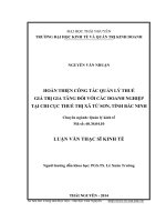 Hoàn thiện công tác quản lý thuế giá trị gia tăng đối với các doanh nghiệp tại chi cục thế thị xã từ sơn, tỉnh bắc ninh ( Luận văn thạc sĩ)