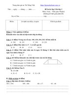 Đề ôn tập hè toán lớp 2 lên lớp 3 