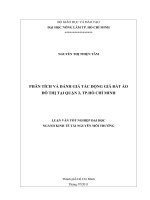 PHÂN TÍCH VÀ ĐÁNH GIÁ TÁC ĐỘNG GIÁ ĐẤT ẢO ĐÔ THỊ TẠI QUẬN 2, TP.HỒ CHÍ MINH