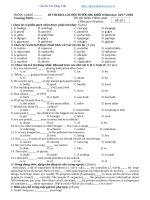 Đề thi học sinh giỏi tiếng anh khối 8 năm 2018 