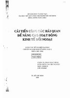 Cải tiến công tác hải quan để nâng cao hoạt động kinh tế đối ngoại 