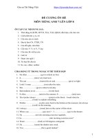 Đề cương ôn tập hè tiếng anh lớp 7 lên 8 