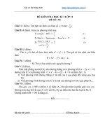 Đề thi kiểm tra giữa kì 1 môn toán 11 