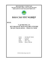 “LẬP PHƯƠNG ÁN  QUY HOẠCH SỬ DỤNG ĐẤT ĐẾN NĂM 2020   HUYỆN TRẢNG BÀNG – TỈNH TÂY NINH 
