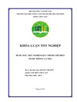 BƯỚC ĐẦU THỬ NGHIỆM QUY TRÌNH CHẾ BIẾN BÁNH PHỒNG CÁ TRA