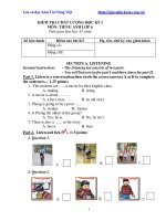 Đề kiểm tra tiếng anh lớp 6 học kỳ 1 