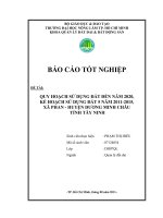 QUY HOẠCH SỬ DỤNG ĐẤT ĐẾN NĂM 2020,  KẾ HOẠCH SỬ DỤNG ĐẤT 5 NĂM 20112015,   XÃ PHAN  HUYỆN DƯƠNG MINH CHÂU  TỈNH TÂY NINH    