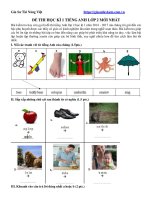 Đề thi học kì 1 tiếng anh lớp 2 mới nhất 