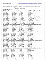 ĐỀ CƯƠNG ôn tập học kỳ 2 TIẾNG ANH 6 CHƯƠNG TRÌNH THÍ điểm 