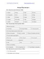 Bài tập tiếng anh lớp 4, tài liêu tiếng anh 4 
