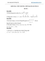 Đề kiểm tra 1 tiết chương 3 môn đại số và giải tích lớp 11 