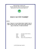 THỰC TRẠNG VÀ GIẢI PHÁP PHÁT TRIỂN NHÀ Ở CHO NGƯỜI CÓ THU NHẬP THẤP TRÊN ĐỊA BÀN  QUẬN THỦ ĐỨC, TP.HỒ CHÍ MINH 