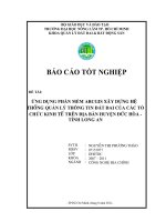 ỨNG DỤNG PHẦN MỀM ARCGIS XAÂY DÖÏNG HEÄ THOÁNG QUẢN LÝ THÔNG TIN ĐẤT ĐAI CỦA CÁC TỔ CHỨC KINH TEÁ TRÊN ĐỊA BÀN HUYỆN ÑÖÙC HOØA TỈNH LONG AN 