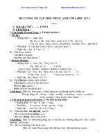 Đề cương ôn thi tiếng anh lớp 6 học kì 1 