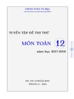 Tuyển tập đề thi thử môn Toán năm học 2017 – 2018
