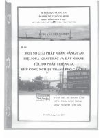 Một số giải pháp nhằm nâng cao hiệu quả khai thác và đẩy nhanh tốc độ phát triển các khu công nghiệp thành phố cần thơ 